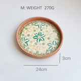 RATTAN COLORFUL SHELL CREATIVE HANDMADE FRUIT PLATE_CWMM4429