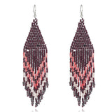 BOHEMIAN TASSELS DANGLE EARRINGS BEADED_CWAJE0754
