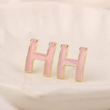 NEW SIMPLE HOLLOW GRID FOUR LEAF EARRINGS_CWAJE3985