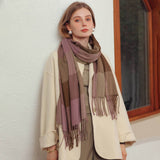 PLAID WINTER SCARF SOFT THICK FRINGE SHAWL 2025_CWASC0168