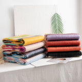 DOPAMINE RAINBOW SCARF FUZZY PLAID WINTER WRAP_CWASC1007