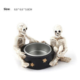 HALLOWEEN WITCH SKULL CANDLE HOLDER DECOR_CWMM9877