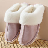 FAUX SUEDE FUZZY SLIPPERS WOMEN MEN_CWSHS0267