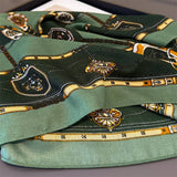 Equestrian Herringbone Cotton-Linen Square Scarf_Cwasc03448