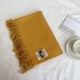 SOLID COLOR FAUX CASHMERE SCARF WINTER WRAP_CWASC2303