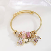 DURABLE STAINLESS STEEL ADJUSTABLE HEART BRACELET_CWMM8590