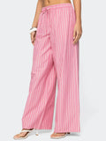Striped Striped Straight-Leg Casual Trousers