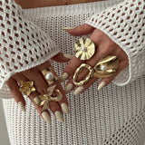 FASHIONABLE IRREGULAR BUTTERFLY COMBINED RING_CWMM3242