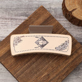 Western Bull Print Leather Hair Claw For Women_Cwasc1631