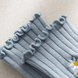 FLOWER EMBROIDERY CREW RUFFLE SOCKS WOMEN_CWMS0293