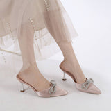 CASUAL TOE BOW STILETTO HEEL SLIPPERS_CWSHS0602