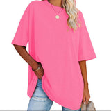 Womens Casual Oversized Tee, Crew Neck Design