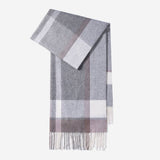 100% WOOL PLAID SCARF LONG WARM WINTER WRAP_CWASC1095