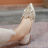 LACE PEARL BALLET FLATS FOR WOMEN BRIDAL STYLE_CWSHF0010
