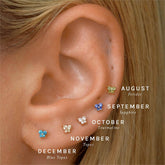 Zodiac Birthstone Butterfly Piercing Stud Earrings_Cwaje5088