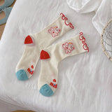 CARTOON BEAR GRAFFITI MESH SOCKS_CWMS0960