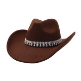 FALL WINTER WESTERN ETHNIC WOOL COWBOY FEDORA_CWAH04477