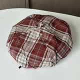 CONTRAST COLOR SIMPLE CHECK BERET_CWAB2906