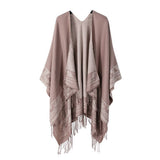 SOLID COLOR DOUBLE SIDED CAPE SHAWL OUTER CAPE_CWASC2134
