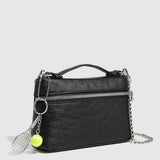 RACING STYLE OSTRICH GRAIN SHOULDER BAG_CWAB5724