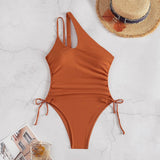 ONE SHOULDER HOLLOW SLIM ONE PIECE SWIMSUIT_CWMW0619