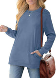 Solid-Color Pocket Long-Sleeved Loose Hoodie