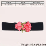 FLORAL WIDE ELASTIC WAIST BELT FOR SUMMER DRESS_CWMM6409