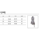 Waist Mesh Printed Ruffled Neck V-Neck Dress