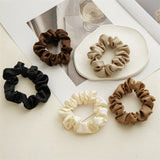 3 15DIAMETER COFFEE COLOR SILK SCRUNCHIES_CWAHA0342