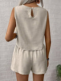 Womens Casual Sleeveless Top & Shorts Set