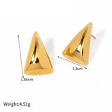 EXQUISITE 18K GOLD TRIANGULAR STUD EARRINGS_CWAHA0899