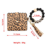 LEOPARD CARD HOLDER WITH SILICONE BEAD KEYCHAIN_CWAB5001
