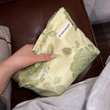 Green Vintage Makeup Bag Large Travel Wash Storage_Cuab00728