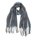 STRIPED FRINGE SCARF WINTER KNITTED SHAWL_CWASC0880