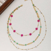 COLORFUL BEADED NECKLACE DOPAMINE CLAVICLE CHAIN_CWMM3677