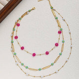 COLORFUL BEADED NECKLACE DOPAMINE CLAVICLE CHAIN_CWMM3677