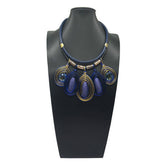 HAND WOVEN COLORFUL PENDANT LEATHER CORD NECKLACE_CWMM4926