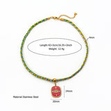 COLORFUL HANDMADE ROPE NECKLACE WITH PENDANT_CWMM8803