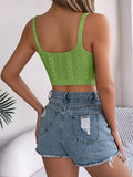 Solid Color V-Neck Twist Crop Top Holiday Knit