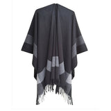 Three-Dimensional Tassel Warm Shawl Wrapped Cloak