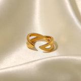 18K GOLD PLATED OPEN RING WITH DIAMOND_CWAJE1233