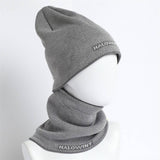 HERRINGBONE HOOD AND SCARF TWO PIECE SET_CWASC1043