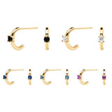 MULTICOLOR C SHAPED SIMPLE EXQUISITE EARRINGS_CWAJE1727