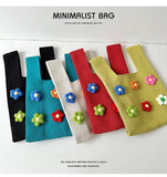 Cute Colorful Flower Knitted Single-Shoulder Bag