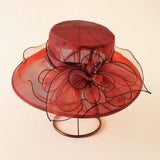 FLOWER MESH BEACH SUN HAT_CWAH1409