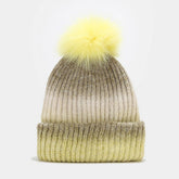GRADIENT WARM POM POM KNITTED HAT_CWAH1618