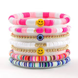 RAINBOW IMITATION PEARL 8 PIECE BRACELET SET_CWMM3511