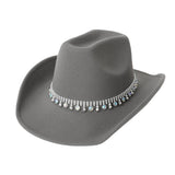 Unisex Western Cowboy Hat With Colorful Rhinestones_Cwah3644