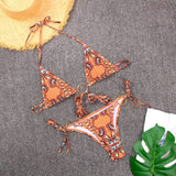 METAL RING BIKINI SET SEXY TIE SIDE SWIMSUIT_CWMW0257