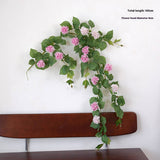 HYDRANGEA EUCALYPTUS VINE GARLAND WITH 14 BLOOMS_CWMM6518